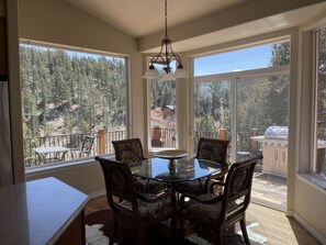 Have a meal overlooking the Trout Ponds with views of Pikes Peak