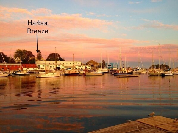 located on Camden Harbor , we sit behind the Marina. Walk to everything ! 