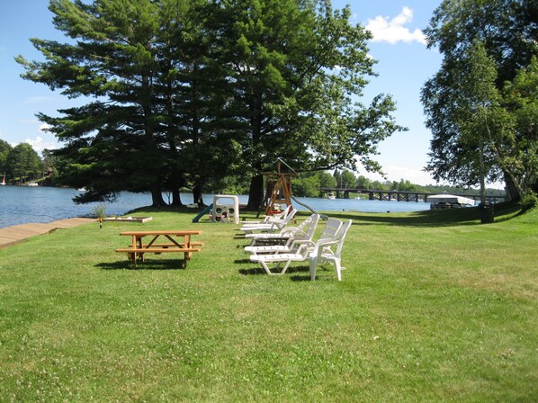 Beach Area with swing set and sand box