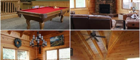 120" Home Theater, 8ft Pool Table - Living Room - Aspen Dining Table - Bedroom