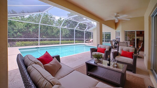 Outdoor luxury awaits... the perfect spot for morning coffee, or evening drinks!