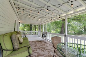 Our front porch is screened-in and a perfect spot to relax.