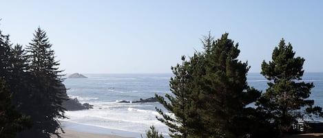 Vue sur la plage ou l’océan