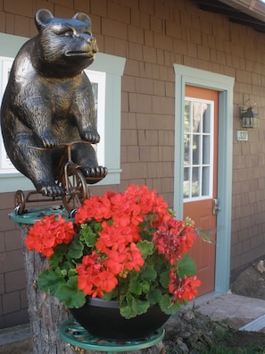 Bear & Hummingbird (look close!) Memorializing the chopped down apple tree..