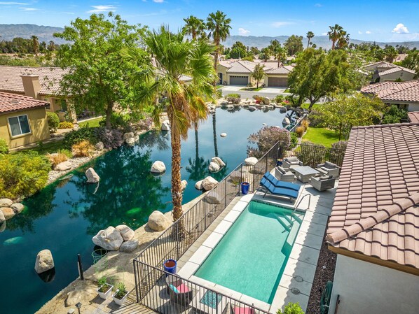 This waterscape is the backdrop to our home and where you see real turtles!