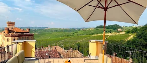 Best views in Barolo from the private roof terrace. 