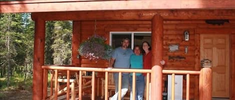 some of the family injoying the porch