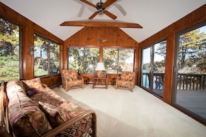 Sunroom overlooking the pond
Walk out to deck