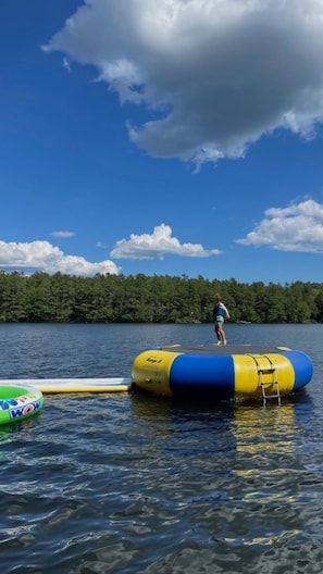 Great times for kids & adults (picture of shared trampoline for guests)