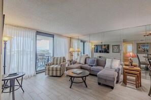 Living Room with 75" Smart TV
