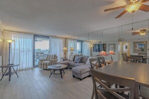 Living Room with 75" Smart TV