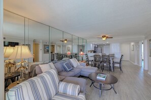 Living Room with 75" Smart TV