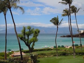 Lanai view of the beach and Black Rock