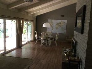 Dining area overlooking the lake 