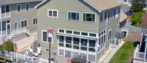 Veiw of the back of the house and canal