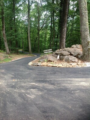 Newly paved top section of the road to the cabin.