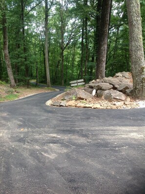 Newly paved top section of the road to the cabin.