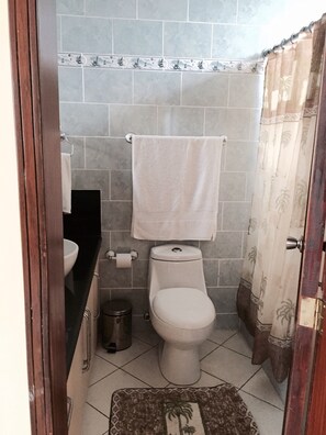 In suite bathroom.
