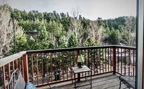 Looking across the river at the hillside beyond.