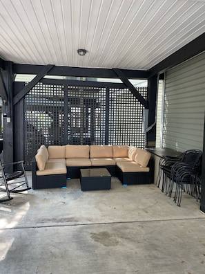 Seating area under house