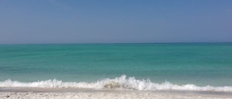 A gorgeous walkable beach with sand that doesn't get hot!