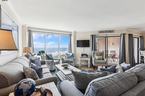 Living Room with Ocean Views at 1406 Villamare