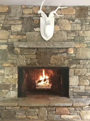 Warm and cozy fireplace