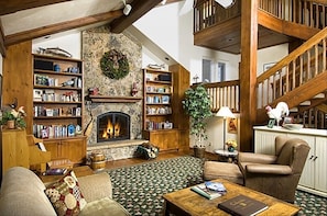 Cozy up to the fireplace and read a book while the kids are in ski school!