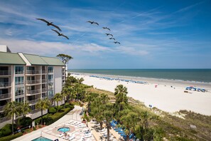 Penthouse location means unobstructed sky and beach views.