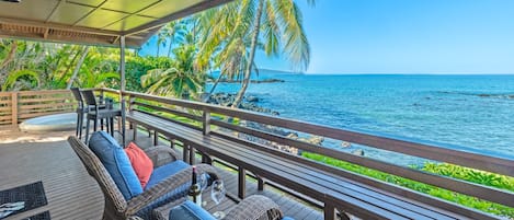 Stunning Oceanfront Location! View from the lanai looking south.

