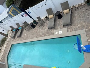 Rear deck view overlooking pool