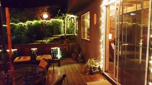 Back deck at night under the quiet peaceful mountain sky. Late May thru November