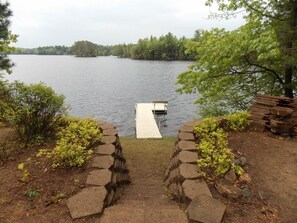 Aluminum dock and bench to relax by the lake