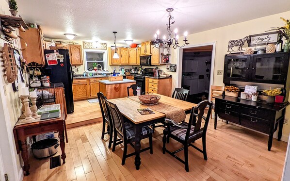 Dining room and kitchen
