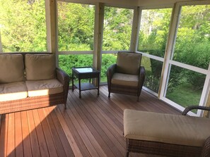 Furnished, screen enclosed porch