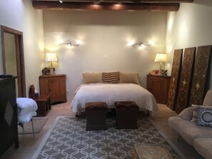 Master Suite 2 with TV & AC: 2 twin: beds on picture are set up as a king bed