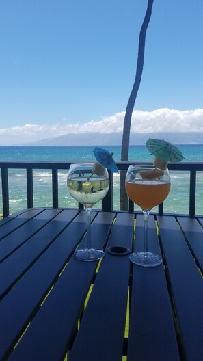 Morning coffee and evening cocktail views.