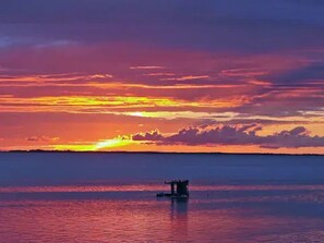 A wonderful sunset as photographed from our top balcony.