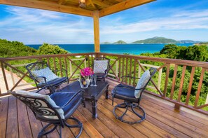 Cocktail time on the patio, smell the ocean and hear the surf