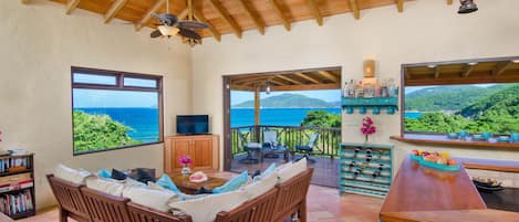 Lounge about with patio doors open and views of the surrounding islands