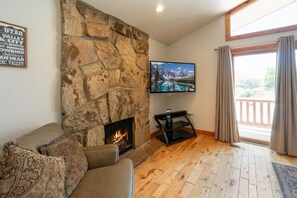 family room w/ fireplace & HD TV