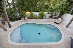 Relax in our beautifully landscaped backyard, Heated Resort Pool, 2 dining areas