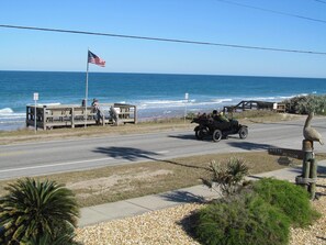 our large private deck on the beach. (picture taken from unit 4 landing)