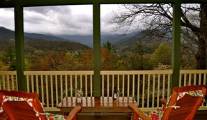 No matter what the weather - the covered porch at THE ROOST is calling you!