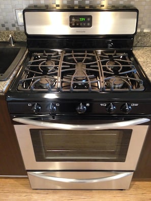 stainless steel 6-burner stove