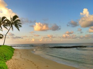 Morning on Poipu Beach - just a few steps from #28.