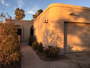 Walkway from driveway to front door. 