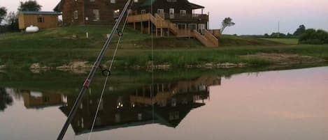 Early morning view from behind the lodge getting ready to catch some fish.