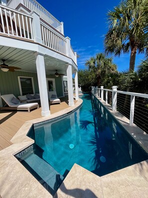 The pool is great for laps - 53 feet long! Beautiful and serene space. 