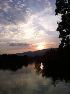 A Sunset View From Upper Deck; the picture does not due the view justice